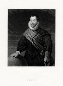 Sir Francis Drake, İngiliz korsan, denizci, deniz öncüsü, politikacı, 19. yüzyıl by W. Holl
