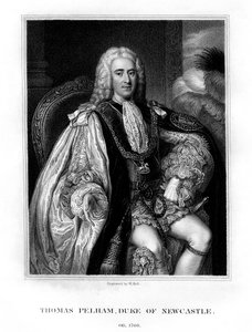 Thomas Pelham-Holles, 1. Newcastle-upon-Tyne Dükü, İngiliz Whig devlet adamı, 1831. by W. Holl