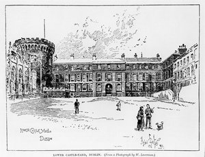 Herbert Railton (1857-1910) tarafından oyulmuş Aşağı Castle Yard, Dublin