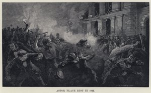 1849 yılında Astor Place Riot (lito) by W. P. Snyder