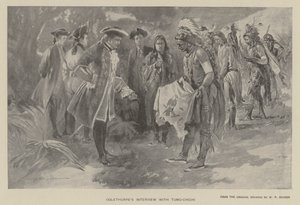 Oglethorpe'un Tomochichi (lito) ile röportajı by W. P. Snyder