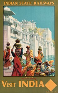Hindistan Devlet Demiryolları için bir reklam afişi olan Hindistan, Udaipur