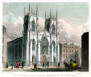 New National Scotch Church, Sidmouth Street ve Grays Inn Road, Londra, 1829. by W Watkins