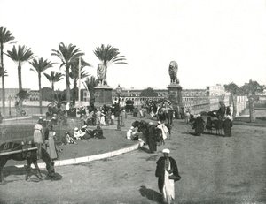 Kasr-el-nil Köprüsü, Kahire, Mısır, 1895.
