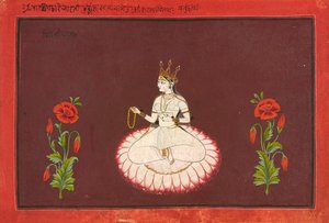 Saraswati, bir Tanrıça serisinden bir yaprak, yakl. 1680-1700. by Wajid