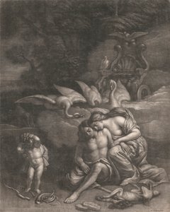 Adonis, Venüs'ün kollarında ölür by Wallerant Vaillant