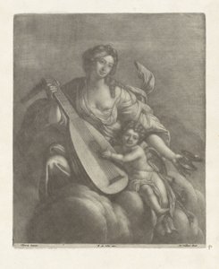 Hebe ve Amor bir bulutun üzerinde by Wallerant Vaillant