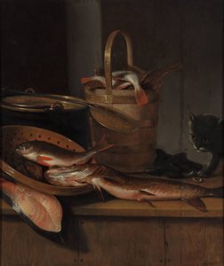 Balık ve kedi ile natürmort, c. 1650-1660