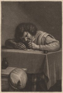 Masada Yazı Yazan Adam by Wallerant Vaillant after Adriaen Brouwer