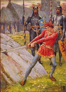 Arthur Taştan Kılıcı Çiziyor, 1911. by Walter Crane