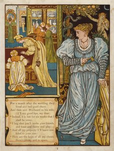 Bluebeard (renkli lito) by Walter Crane