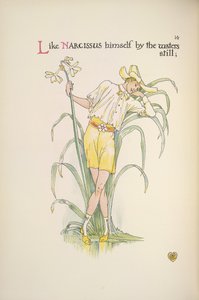 Suyun yanında. Suyun kenarında duran genç bir adam by Walter Crane