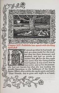 Bölüm XIV. Hallblithe, Kral ile tekrar konuşacak. Bir ağacın altında uyuyan bir adam figürü. by Walter Crane