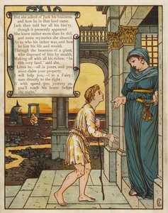 Jack ve fasulye sapı (renkli taş) by Walter Crane