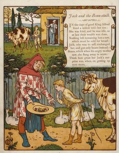 ಜ್ಯಾಕ್ ಮತ್ತು ಬೀನ್-ಕಾಂಡ (ಬಣ್ಣ ಲಿಥೋ) ಟರ್ಕ್ by Walter Crane