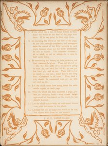Altın astarı öğretme yöntemi. Melek yüzlü çiçek sınırları. by Walter Crane