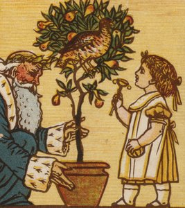 Armut Ağacında Keklik (renkli taş) by Walter Crane