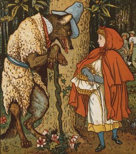 Kırmızı Başlıklı Kız (renkli taş) by Walter Crane