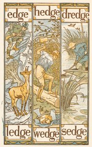 E harfiyle biten kafiyeli sözler. Altın astar. by Walter Crane
