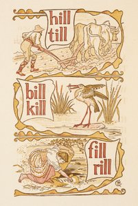 L harfi ile biten kafiyeli kelimeler. bir leylek Altın astar. by Walter Crane