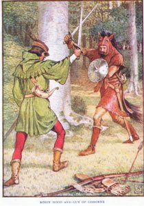 Robin Hood ve Gisborne'lu Guy, c.1920 by Walter Crane