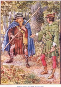 Robin Hood ve dilenci, c.1920 by Walter Crane