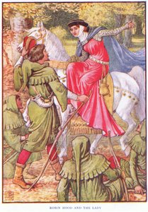 ರಾಬಿನ್ ಹುಡ್ ಮತ್ತು ಮಹಿಳೆ, ಸಿ.1920 ಟರ್ಕ್ by Walter Crane