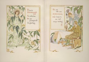 Gezginin neşesi ve şarapta yudumlar by Walter Crane