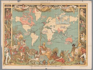 Sömürge Britanya İmparatorluğunu Gösteren Dünya Haritası, 1886 İmparatorluk Federasyonu, 1886