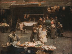 Balık Pazarı, Patrick Caddesi, Dublin, 19. yüzyılın sonları, 1930 doları.