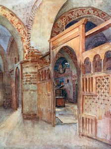 Abydos yakınlarında bir Kıpti Kilisesi (renkli lito) by Walter Frederick Roofe Tyndale