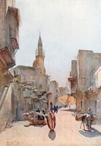 Kale Yakınında Bir Sokak, Kahire (renkli taş baskı)