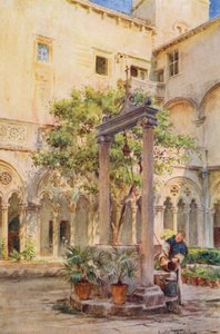 San Domenico Manastırları, Ragusa (renkli taş baskı) by Walter Frederick Roofe Tyndale
