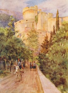 Minceta Kulesi, Ragusa (renkli lito) by Walter Frederick Roofe Tyndale