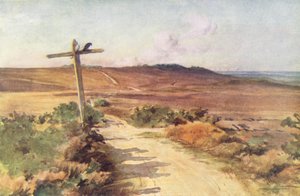 Wessex: Sonbaharda Bere Heath, uzakta Gallows Tepesi ile birlikte (renkli litografi) by Walter Frederick Roofe Tyndale
