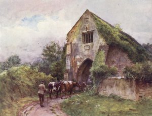Wessex: Giriş kapısı, Cleeve Manastırı (renkli litografi) by Walter Frederick Roofe Tyndale