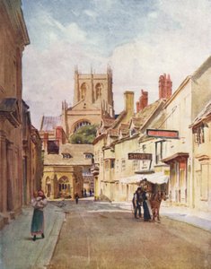 Wessex: Long Street, Sherborne (renkli lito) by Walter Frederick Roofe Tyndale