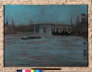 Nocturne, Battersea Old Bridge, Londra (tuval üzerine yağlı boya) by Walter Greaves