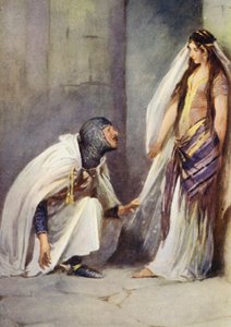 Ivanhoe için Sir Walter Scott tarafından yapılan çizim (renkli taş)
