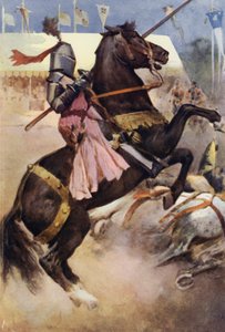 Ivanhoe için Sir Walter Scott tarafından yapılan çizim (renkli taş)