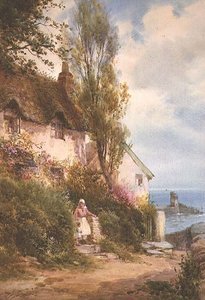 Deniz Kenarında Yazlık (suluboya) by Walter Henry Sweet