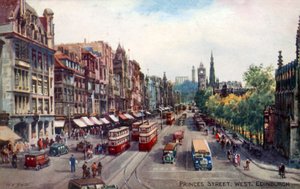 Princes Street, Batı, Edinburg by Walter Henry Sweet
