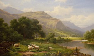 Lledr Vadisi, Kuzey Galler (tuval üzerine yağlı boya) by Walter J. Watson