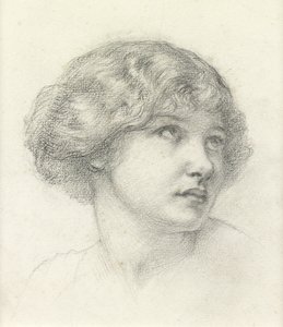 Bir kızın başı (kağıt üzerine kalem) by Walter John (attr. to) Knewstub