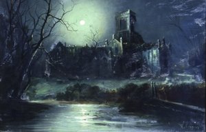 Ay Işığından Kirkstall Manastırı (tuval üzerine yağlı boya) by Walter Linsley Meegan