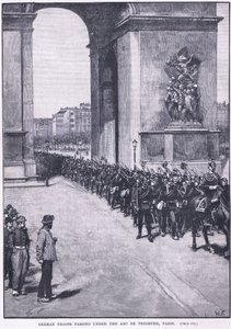 Arc de Triomphe 1871 AD altından geçen Alman birlikleri by Walter Paget