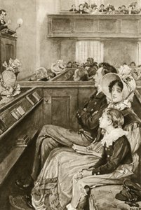 John Ruskin vaiz izlerken bir çocuk olarak by Walter Paget