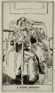 Zayıf Bir Savunma, c.1911 (aşındırma) by Walter Richard Sickert