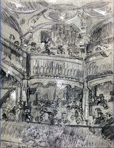 La Gaite Montparnasse, c.1907 (kağıt üzerine tebeşir) by Walter Richard Sickert