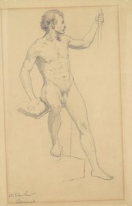 Oturan Erkek Çıplak, c.1870-77 (dokuma kağıt üzerine grafit)